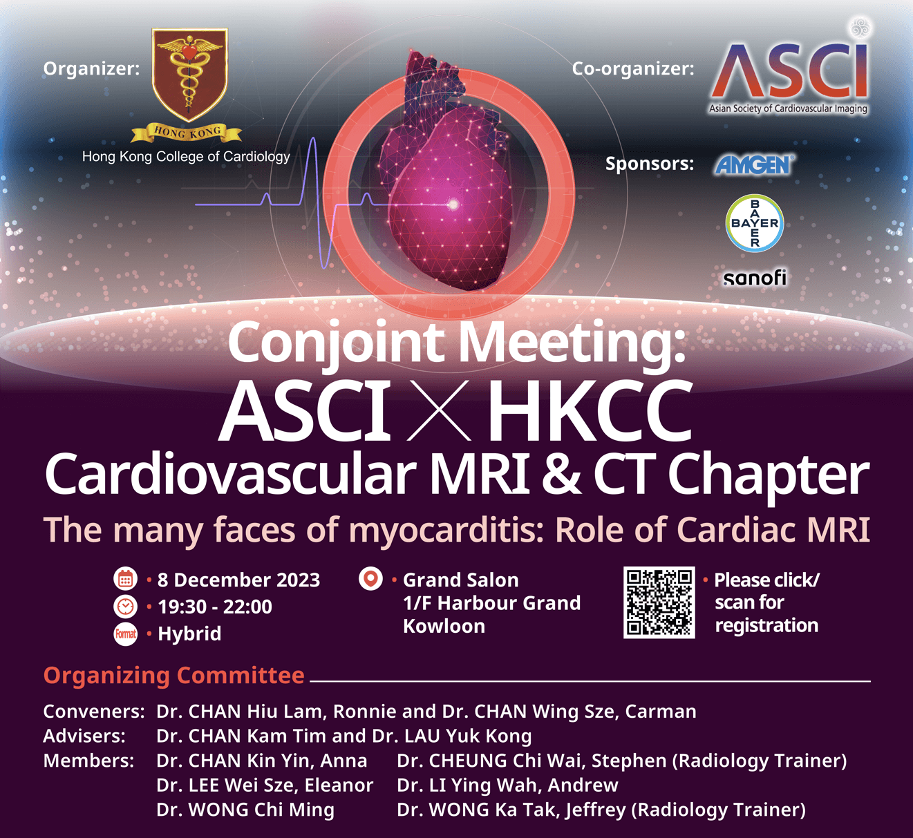 ASCI X HKCC Cardiovascular MRI & CT Chapter on 8 December 2023 (details in attached poster)